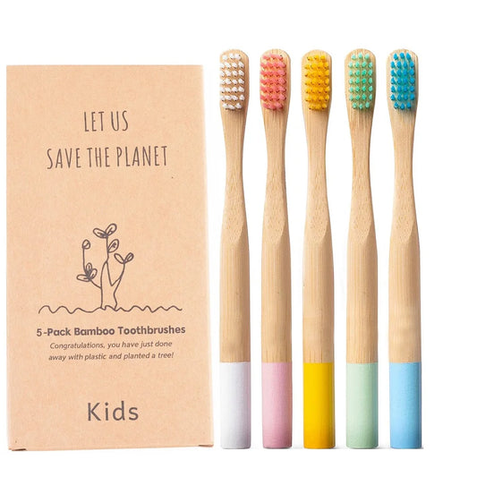 Bamboo Toothbrushes 5 Pack (Kids edition)